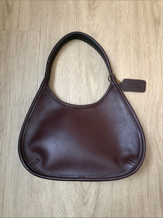 Coach Handbags - Vintage Coach Mini Ergo Hobo Shoulder Bag in Dark Mahogany Brown Leather